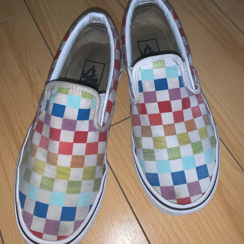 Colored Checkered Vans Size 6.5
